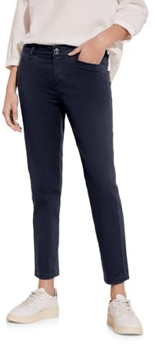 STREET ONE Damen A377207 7/8 Satin Hose, Deep Blue, 38W / 26L
