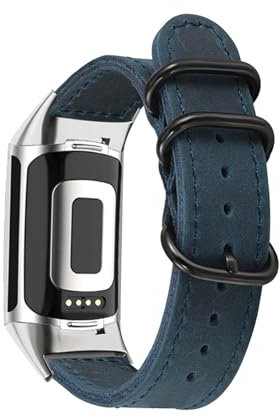 Armbänder für Fitbit Charge 4/Charge 3 ArmBand, PU Weich Leder mit Schnalle Rostfreiem Stahl Armband für Fitbit Charge 4/Charge 3 Armbänder für Herren Damen Armband mit Fitbit Charge 4/Charge 3 (F)