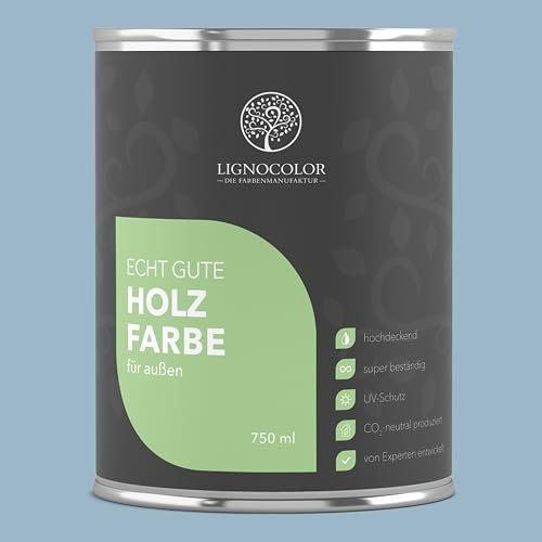 Lignocolor Holzfarbe Außen glänzend | wetterfeste Farbe für den Außenbereich (Polar glänzend, 2,5L) | hochdeckend & hochbeständig