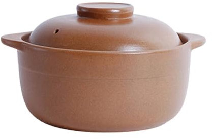 Generic Claypot Rice Pot Clay Pot with Lid Party Terracotta Pan Cookware Porridge, Soup Traditional Casserole Clay Cooking Pot, 1.6L