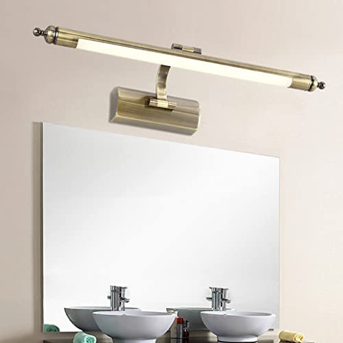 SSNCcNC LED Retro Spiegelleuchte 56cm Amerikanische 10W Neutralweiß 4000k Badleuchte Einstellbar Spiegellampe Vintage Spiegelschrank Schminklicht Wasserdichte AntiNebel Wandlampe Badezimmer Messing