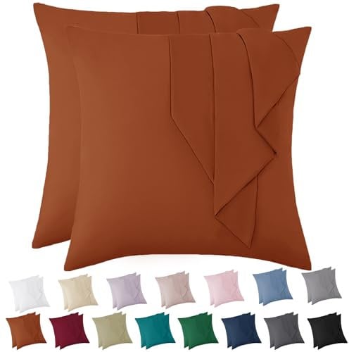 Vielit Kissenbezug 80x80 Orange Weich - 2er Set Mikrofaser Kissenbezüge 80x80 - Öko-Zertifikat, Resistent, Hypoallergen