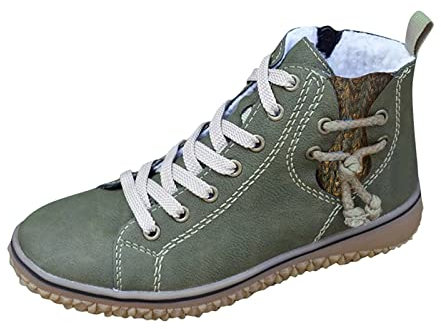 Stivali corti da donna tacco basso in pelle scamosciata da donna caldi taglie forti casual scarpe piatte zeppe stivaletti corti da donna stivali con tacco a zeppa nuovi, Verde, 40.5 EU