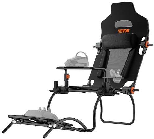 VEVOR Rennlenkradständer, faltbar, für Logitech G923/G920/G29, Lenkradständer und Fußpedalwinkel einstellbar, tragbarer Fahrsimulator-Cockpit aus Stahl, Thrustmaster T248P, GT-/Formel-Modus
