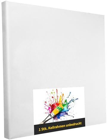 Keilrahmen Set aus 1 Stück in 60x100 cm, weiße Künstlerleinwand aus Polyester, zum Bemalen, fertig bespannt, geeignet für Acrylfarben oder Textilfarben, DIY Projektbedarf für Maler und Künstler