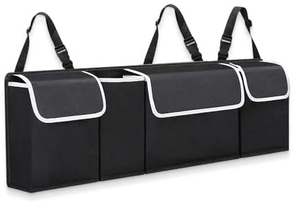 GTFRFD Kofferraum Organizer Auto für Ford Explorer EV 2024 - Multifunktionale Auto Aufbewahrungstasche Faltbar, Schwarz