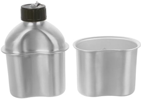 TOKIDNY Borraccia d Acqua in Alluminio Bollitore Portatile Da Campeggio Set Tazza Per Escursionismo e Allenamento All Aperto