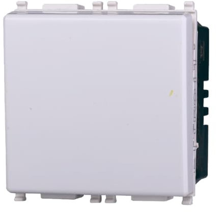 Interruttore unipolare, 2 moduli, Moduli Bianchi, Compatibile Con Vimar Plana, frutti, interruttori, pulsanti, deviatori, dimmer, sensori, PIR, buzzer, Per Placche originali e compatibili