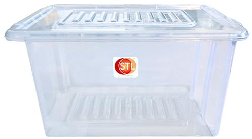 STL Heavy-Duty Clear Plastic Storage Box with Lid 16Ltr, Stackable Storage Container for Home, Office, Kitchen, Toys, and Goods, Secure Clip-Lock Lid, Durable & Transparent Design