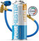 FrostMEISTER Kit de recharge 2 en 1 pour climatisation de voiture 400 ml avec tuyau de manomètre pour R134a (1995-2016) – Utilisation rapide, facile et sûre