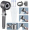 ButterFox High Pressure Shower Heads, Hard Water Filter Shower Head with 1.5M Shower Hose and Shower Stand, 4 Mode Handheld Pressurized Shower Head with Pause Switch, Massage Water Saving Large Shower