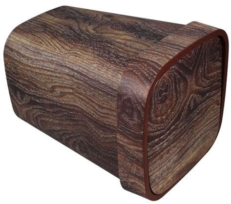 ELAYARD Farmhouse Trash Can Swing Lid Small Vintage Plastic Garbage Bin Imitated Walnut Wood Texture for Bathroom Living Room Kitchen