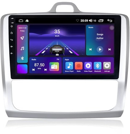 ACAVICA 9 Wireless Carplay Android Auto Radio – Android 14 Autoradio für Ford Focus MK2 2004-2011 – 1280x800 Touchscreen, DSP, GPS Navi, Bluetooth 5.0, WiFi, Mirror Link, SWC, Canbus