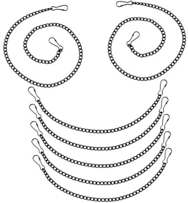 Sosoport 7pcs Tag Chain Iron Hanging Chain Hooks for Picture Hanging Hooks Flower Pot Hangers