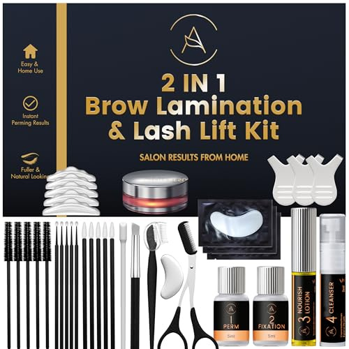 Brow und Lash Lamination Kit ABLK1 Wimpern Lifting Set | 2in1 Lösung vegan und tierversuchsfrei für 15 Anwendungen mit Anleitung