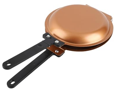 Fyearfly Antihaftbeschichtete doppelseitige Bratpfanne, platzsparende faltbare Pfanne für einfaches Kochen
