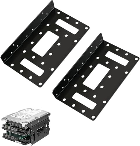 2.5 to 3.5 SSD/HDD Mounting Bracket, Up to 4 2.5 SSDs Metal Mounting Bracket, Multi-Tier Mount, Ventilated Design, Internal Hard Drive Mounting Bracket Tray for PC/NAS/Server