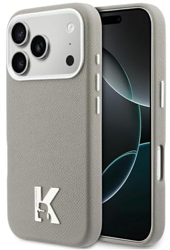 CG MOBILE Karl Lagerfeld Karl Kopf-Logo kompatibel mit MagSafe Hülle für iPhone 17 Pro (Grau)