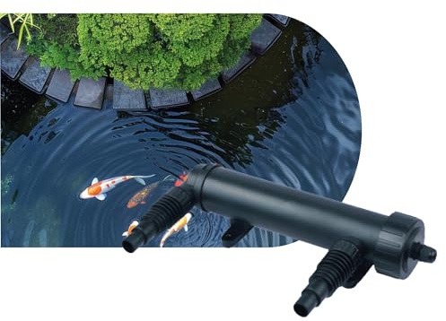 AQPOND UV-Sterilisator für Teiche – UV-C Klärer zur Algen- und Grünwasserkontrolle – Sterilisationssystem für Teiche, Gartenteiche und Springbrunnen, 1700 l/h, 11 Watt