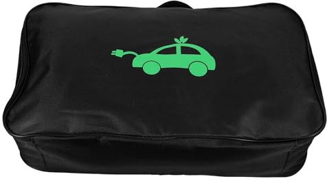 POPETPOP Ev Charging Cable Rectangular Bag Portable Oxford Cloth Charger Storage Bag with Convenient Hand Strap Black Rectangle Shape for Car Trunk Everyday Use