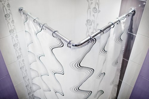 KS Handel 24 ALU WINKELSTANGE DUSCHVORHANGSTANGE UNIVERSALSTANGE SILBER GLÄNZEND 3er! CORNER SHOWER ROD!