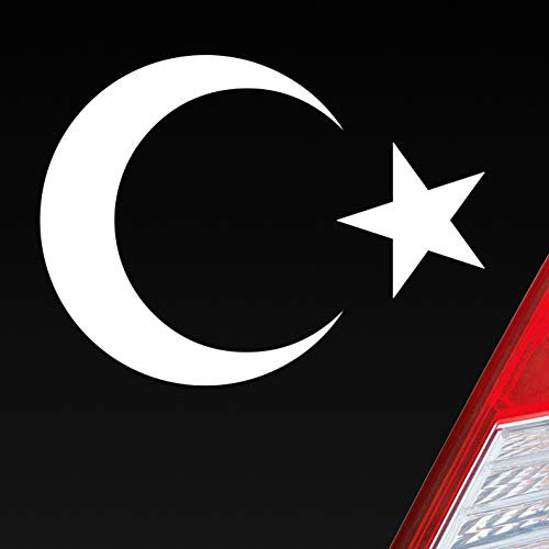 Hellweg Druckerei Islam Türkei Turkey türkiye Flag Moon Halbmond Auto Aufkleber Sticker Heckscheibenaufkleber