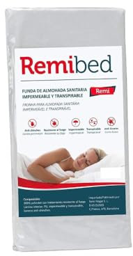 Remi Hogar | Funda de Almohada Anti chinches | Almohada 75 (75 x 40) | Oeko-Tex 100 | Impermeable | Transpirable |Sin Productos químicos añadidos | Fabricado en España | Material Textil ecológico