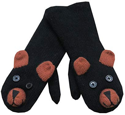 Sonia Originelli Fausthandschuhe Eule Giraffe Bär Tiere Fäustel Fleece Strick Farbe Bär