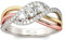 Jeulia Damen Dreifarbig Ringe Sterling Silber Verflochten Drei Steine Rundschliff Ringe Schmuck für Verlobungsring Trauring Ehering HochzeitsBand (52 (16.6))