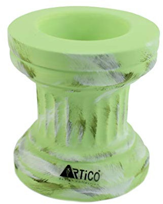 Budawi® Griechische Säule Dekosäule Kerzenständer aus Keramik in grün ca. 10 x 10 cm