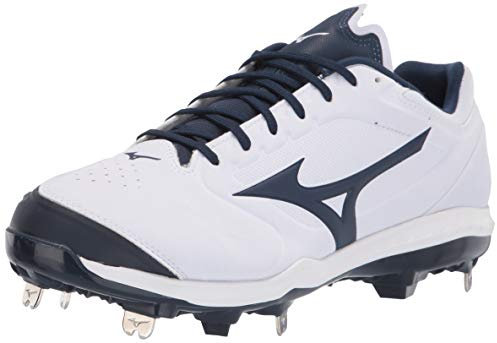 Mizuno Damen Klampe, Botas De Fútbolك Softball-Schuh, Weiß/Marineblau, 44 EU