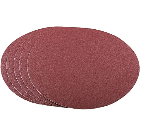Utoolmart Disc Sandpaper with Adhesive Back 10inch 250mm Aluminium Oxide Sanding Disc Sander Paper 60Grit for Metalworking Tools 5pcs