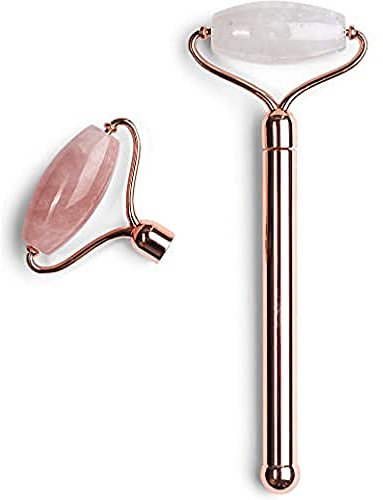 Zoë Ayla Austauschbar Luxe Gesichts Walze mit Rose Quarz und klar Quarz Köpfe, 170 g