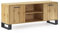 Skraut Home | Mueble de TV para Salón | 57 x 137 x 40 cm | Indicado para TV de 32/40/42/50/55/60 | Modelo Loft | Estructura Color Roble Rústico | Patas de Madera Negras