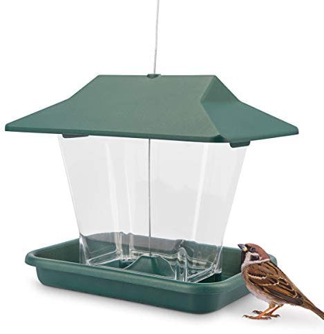 WILDLIFE FRIEND I Vogelhaus zum Aufhängen – Futterschale für Vögel mit Anflugplätzen, Futterspender, Futterstation zur ganzjährigen Wildvögel Fütterung