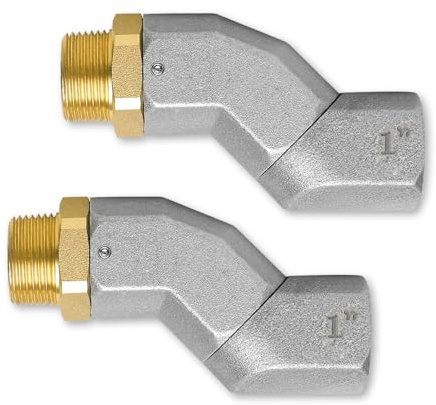 2 Stück 2,5 cm NPT Kraftstoffschlauch Drehgelenk 360 Grad drehbarer Anschluss für Kraftstoffdüse, Multi-Plane, Kraftstoffflugzeug, Drehgelenk