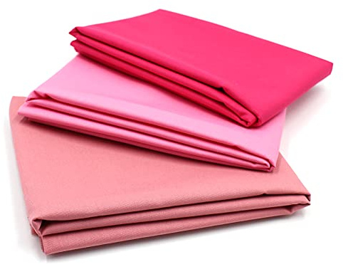 VmG-Store Baumwollstoff Set 148cm Breite 100% Baumwolle 1,5m Stoffpaket Patchwork Nähen DIY Meterware Farbset Stoffe für Kleidung Deko Basteln (3, Rosatöne)