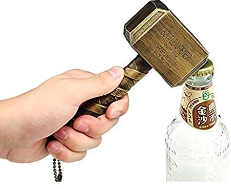 Décapsuleur Thor Marteau - 20 cm - Idéal comme cadeau - Pour bar, bière - Mjölnir - Bronze