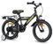 HILAND 18 Zoll Jungen Kinderfahrrad für Jungen ab 5 Jahren mit Rücksitz/Gepäckträger, Handbremse und Rücktritt schwarz/grün