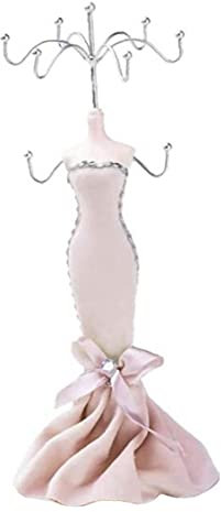 Nicedier Schmuck-Ausstellungsstand-Kleid Model Ketten-Ohrring Halter-Zahnstangen-Fertigkeit-Dekoration Rosa Wohnkultur