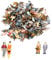 Silent-Qiaoyou 100 Pieces Mini Person Figurine,H0 Figuren,Modellbau Figuren,Hand-Painted Tiny Passengers Statue,Sand Table Model People,for Miniature Scenes, Train, Railway, Sand Table, Scale 1:87