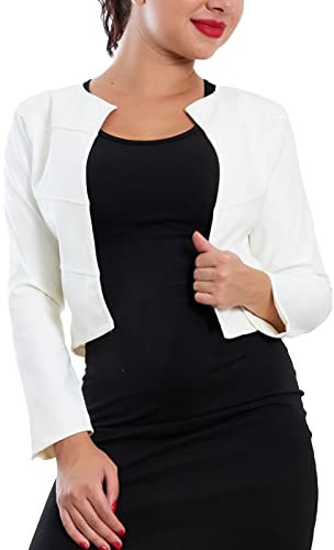 Toocool Kunstlederjacke Damen Kurzer Bolero ohne Reißverschluss, Kurze Lederjacke, Crop Jacke VI-2601