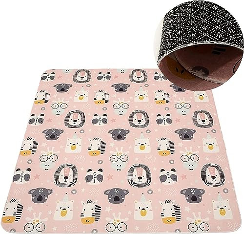 HAMUR HOME Baby Spielmatte Anti-Rutsch Spielteppich Faltbarer Krabbelmatte Kinder BabyTeppich 150x150cm für Kinderzimmer Spielzimmer Waschmaschinen Waschbar Kindermatte (Cute)