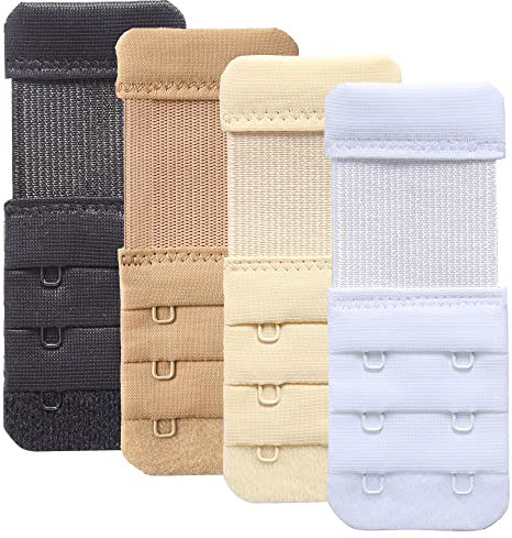 Yarbar Estensioni reggiseno 2 Ganci, Reggiseno Extender Estensore Estensione Bra Reggipetto Cinturino (4 pezzi, 2 ganci 1,9 cm (3/4 pollice))
