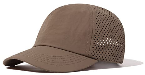 CLAPE Quick Dry Running Cap Mesh Basecap Herren Verstellbar Schildkappe Sommer Sonnenschutz Kappe Outdoor Fitted Kappe Khaki WBBC7