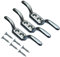 TERF® Heavy Duty Rope Cord Cleat Hooks 90mm [3.54''] Silver Washing Line Blind Curtain Ship Flagpole Cord Rope Cleat Hooks with Fixing Screw and Multi Purpose Use - Pack of 3