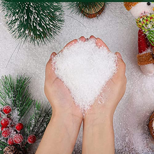 Yukiyi 100g Christmas Artificial Fake Snow Flakes Decorative Artificial Snowflakes Fake Decorative Snow Flakes Christmas Decoration Winter Decor Fake Snow Scene Decoration Christmas Tree Decorations
