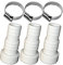 TS-TRADES 3 Stück: Schlauchtülle Abgestuft Ø32 / 38 mm x Klebestutzen Ø50 (DN50) + 3 Edelstahl Schlauchschellen, Verbinder Tülle Fitting für Pool Garten Teich etc.