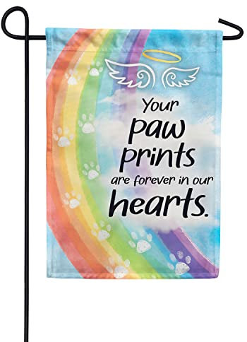 House Sign Langlebig Yard Sign Verblassen Beständig Outdoor Flagge Décor Pet Memorial – Pfotenabdrücke Auf Meinem Herzen, Verlorenes Haustier, Katze, Hund, Trauer-Erinnerung