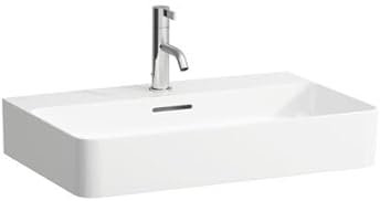 LAUFEN VAL Aufsatzwaschtisch, 3 Hahnlöcher, ohne Überlauf, US geschl. 650x420mm, H8162847571581, Farbe: weiß matt